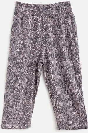 Scouph Girls Multicoloured Animal Printed Loose Fit Trousers