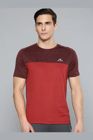 Alcis Men Maroon Slim Fit Running T-shirt