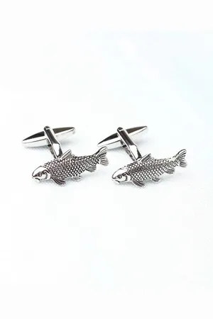 Tossido Men Silver Solid Quirky Metal Cufflinks
