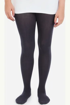 Bonjour Teen Girls Black Solid Knitted Anti-Odour Cotton Tights