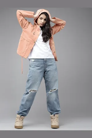 Roadster Girls Peach-Coloured Cotton Denim Jacket