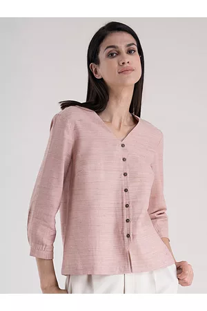 FableStreet Women Pink Shirt Style Top