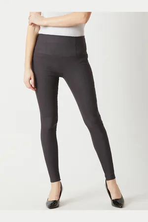 Miss Chase Women Charcoal Grey Solid Skinny-Fit Jeggings