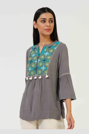bellamia Grey Styled Back Top