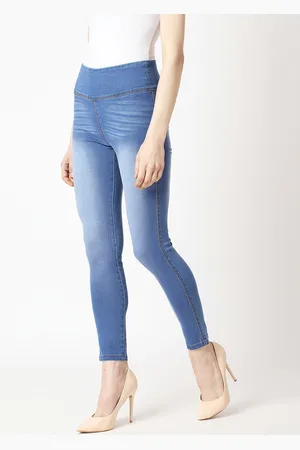 Miss Chase Women Blue Solid Skinny-Fit Jeggings