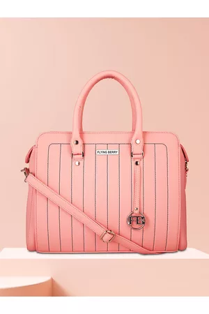 FLYING BERRY Pink Textured Handheld Bag