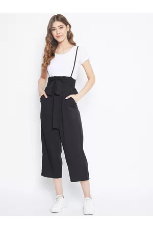 Berrylush Women Black Solid Dungaree