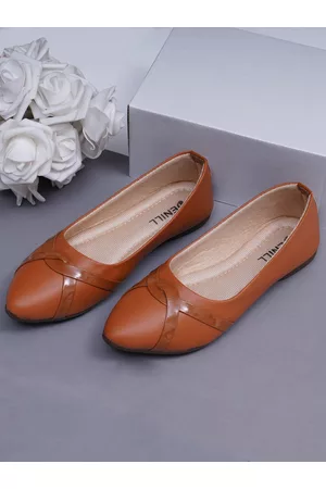 Denill Tan Solid Casual Ballerinas