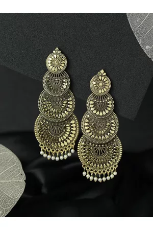 Priyaasi Gold-Toned Contemporary Chandbalis Earrings
