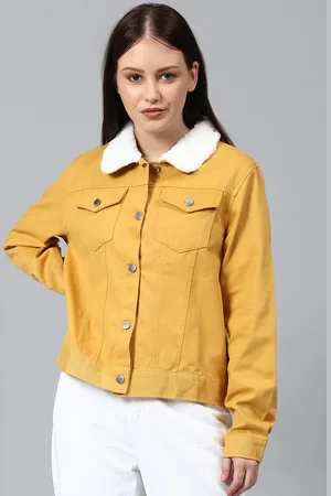 Campus Women Yellow Windcheater Denim Jacket