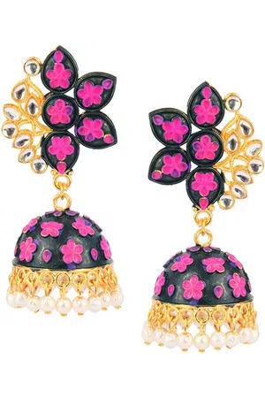 DESI COLOUR Multicoloured Contemporary Jhumkas Earrings