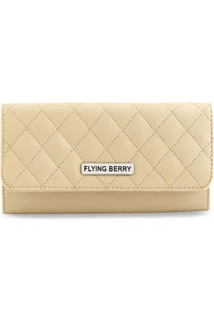 FLYING BERRY Beige Solid Purse Clutch