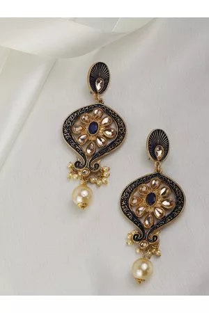Priyaasi Blue Contemporary Drop Earrings
