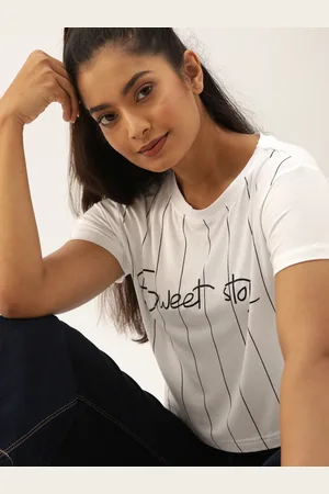 Campus Women White & Black Printed Top