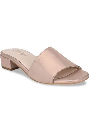 Delize Women Gold Block Mules