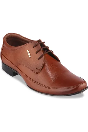 Red Chief Men Tan Brown Solid Leather Formal Derbys