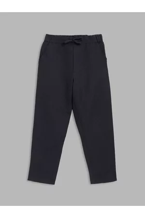 Blue Giraffe Boys Navy Blue Solid Trouser