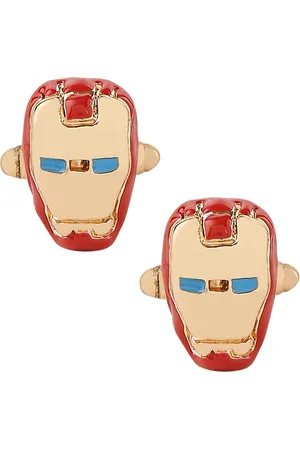 Bodha Gold-Plated & Red Iron Man Shaped Cufflinks