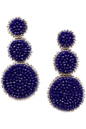 Alberre Odette Blue Oval Drop Earrings