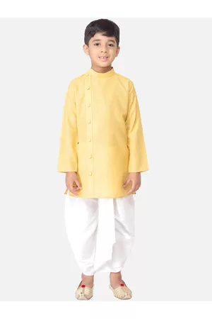 TABARD Boys Yellow Thread Work Kurta