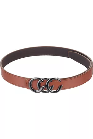 Calvadoss Girls Solid Brown Synthetic Leather Belt