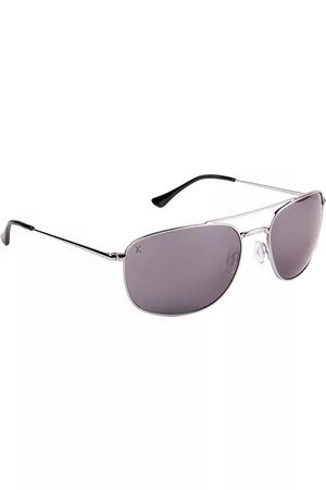Xpres Unisex Grey Lens & Silver-Toned Full Rim Square Sunglasses with UV Protected Lens