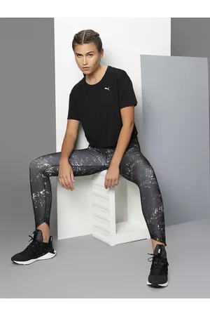 PUMA Woman Grey Printed dryCELL RUN GRAPHIC REG RISE 7/8 Slim Tights
