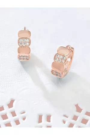 Ami Rose Gold Contemporary Hoop Earrings