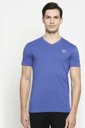 Being Human Men Blue Solid Pure Cotton T-shirt
