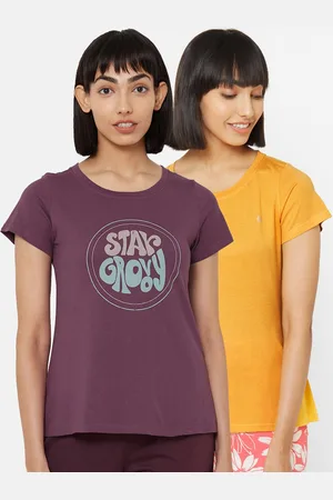 Soie Women Pack Of 2 Printed Lounge T-Shirts