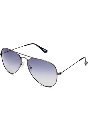 Roadies Unisex Grey Lens & Gunmetal-Toned Aviator Sunglasses with Polarised Lens