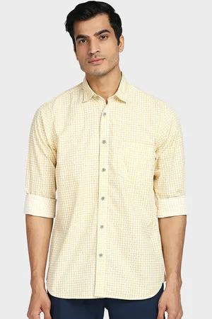 ColorPlus Men White Slim Fit Printed Cotton Casual Shirt