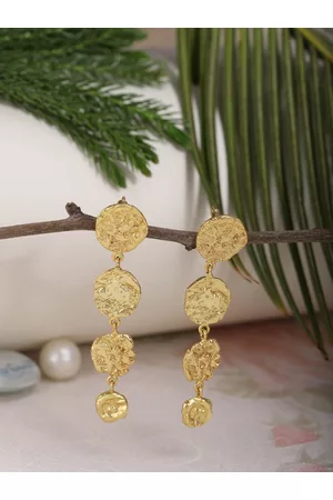 Berserk Gold-Toned Contemporary Drop Earrings