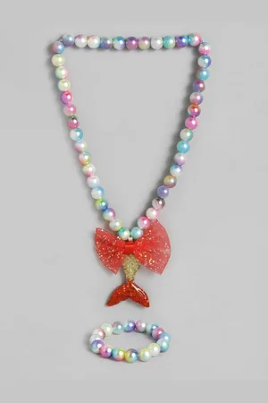 EL REGALO Girls Multicoloured Beaded Mermaid Jewellery Set
