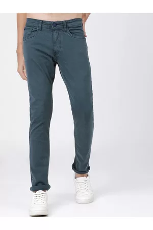 LocoMotive Men Green Slim Fit Mid-Rise Clean Look Stretchable Jeans