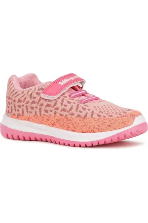 Bubblegummers Girls Pink Woven Design Sneakers