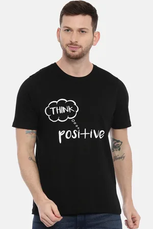 Bushirt Men Black White Printed Round Neck Pure Cotton T-shirt