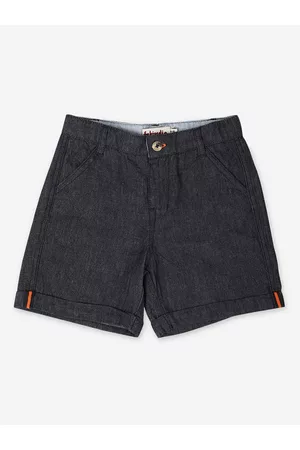 Fabindia Boys Navy Blue Cotton Denim Shorts