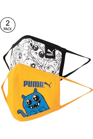 PUMA Kids Pack Of 2 Printed 5-Ply Reusable Cotton Protective Outdoor Face Masks