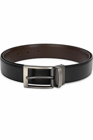 thickskin Men Black Textured PU Reversible Formal Belt