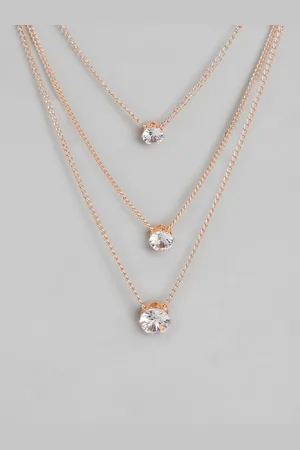 Kord Store Rose Gold-Plated Stone Studded Layered Necklace
