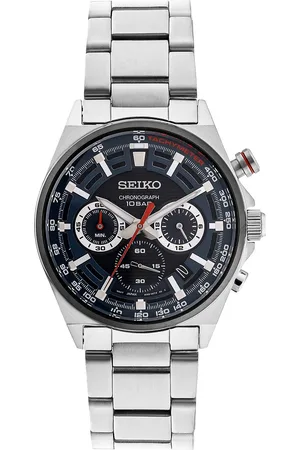 Seiko Men Dial & Silver Toned Stainless Steel Bracelet Style Straps Analogue Watch SAMASSB407P1