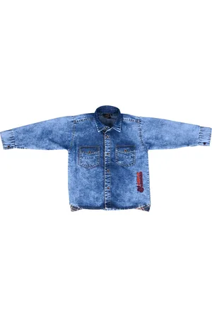 Cremlin Clothing Boys Blue Faded Cotton Denim Casual Shirt