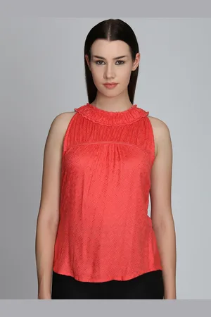 DODO & MOA Women Coral Self Design Top