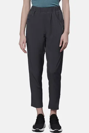 CHKOKKO Women Grey Solid Anti-Microbial Track Pants