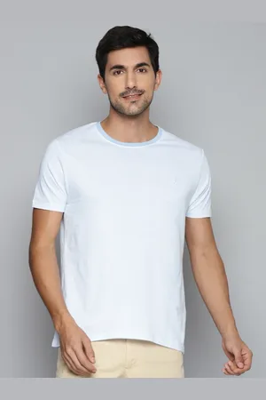 Indian Terrain Men Blue & White Striped Pure Cotton T-shirt