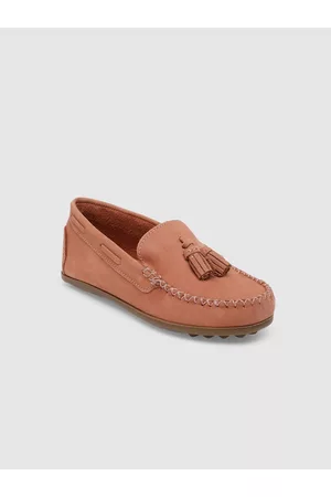 METRO KIDS COMPANY Girls Pink Solid Leather Loafers