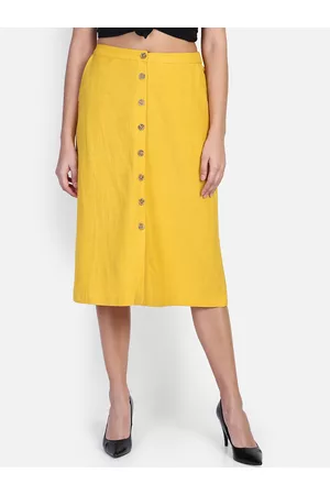 Aditi Wasan Yellow midi a-line skirt