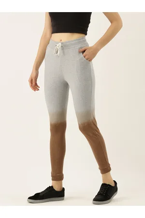 Campus Women Grey & Brown Ombre Straight Fit Joggers