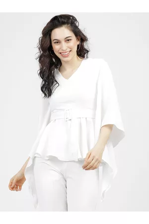 Tokyo Talkies Women White Peplum Top